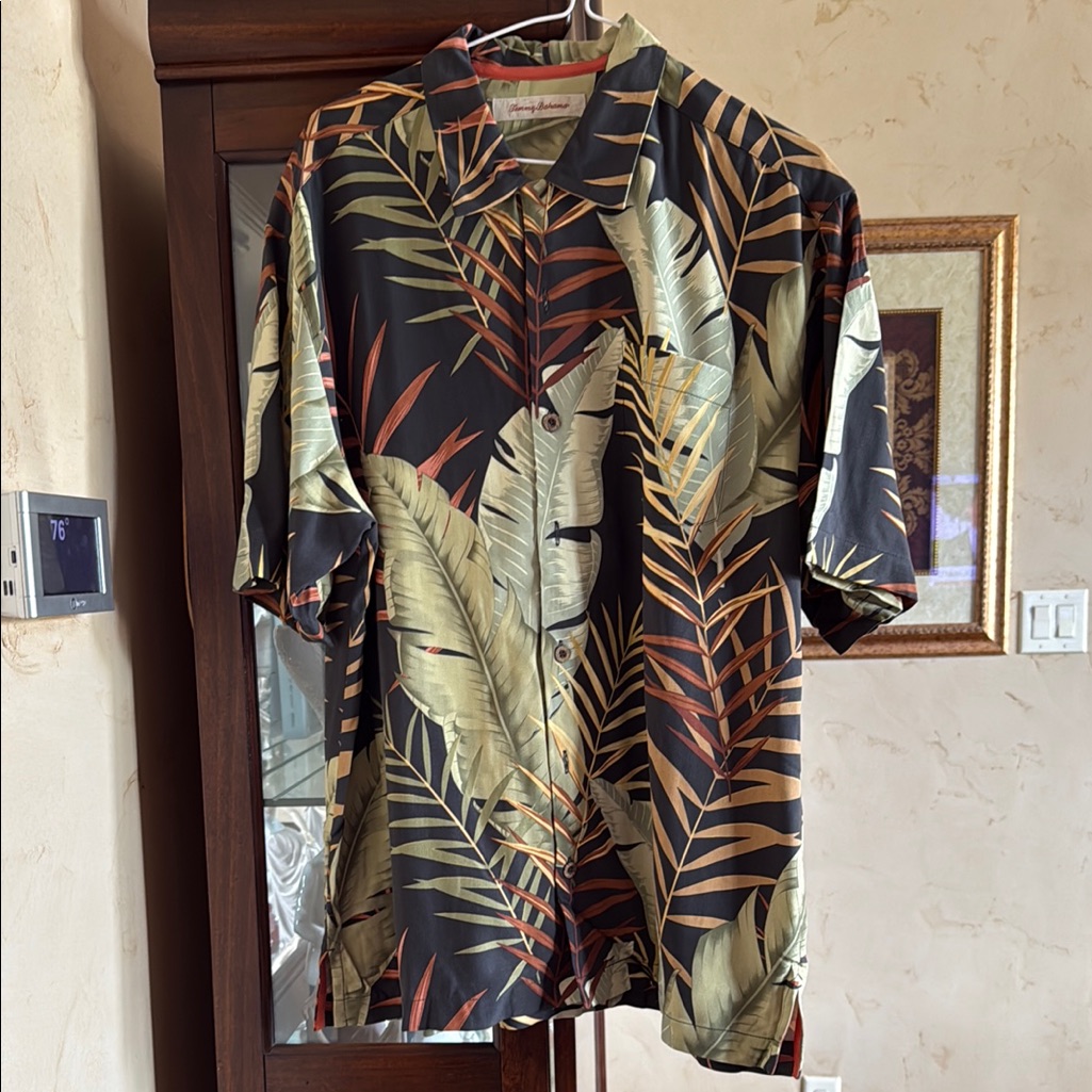 Tommy Bahama Silk Shirt With Leaf Pattern